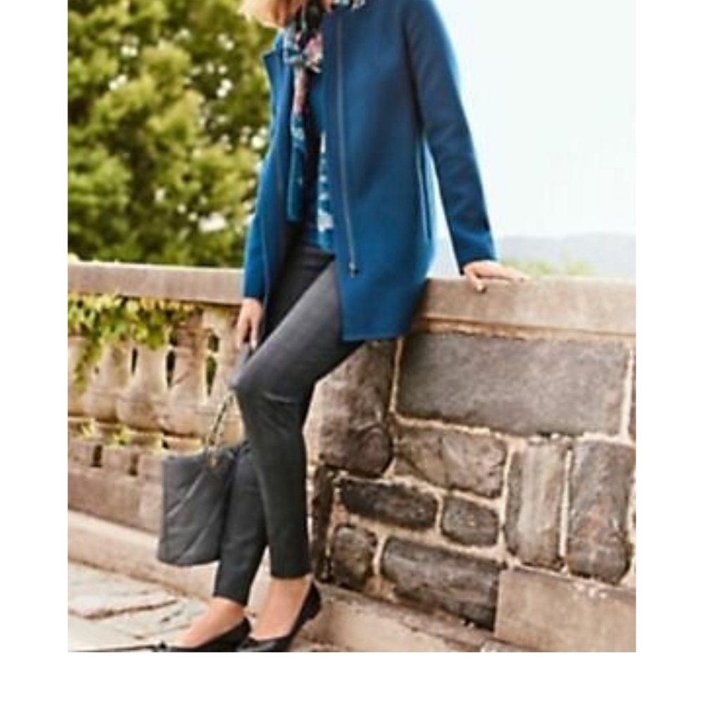 TALBOTS 2X EUC Double sided Wool Topper / Zip Front